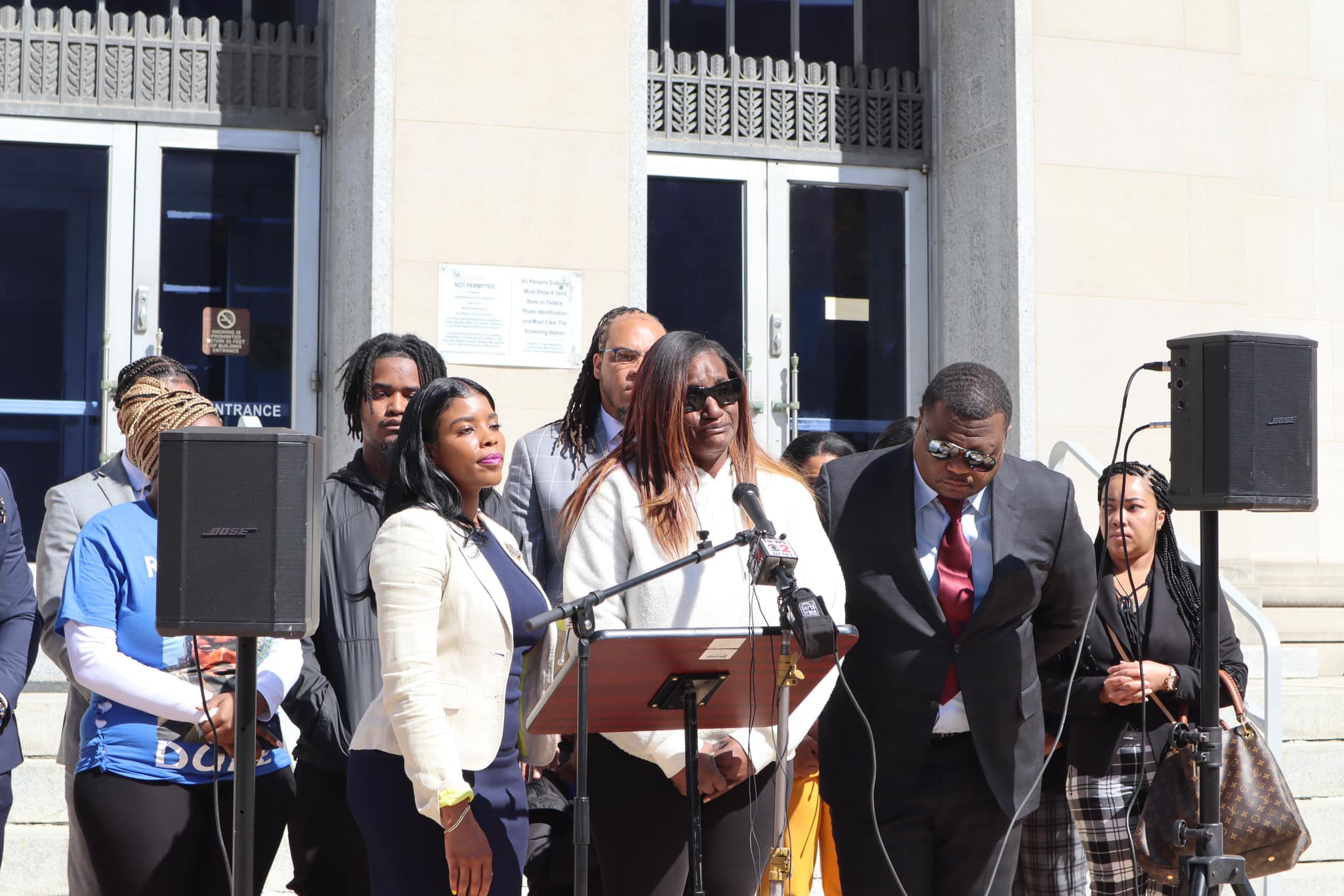 Doriety was joined by family, supporters, and attorneys Harry Daniels and Chimeaka White